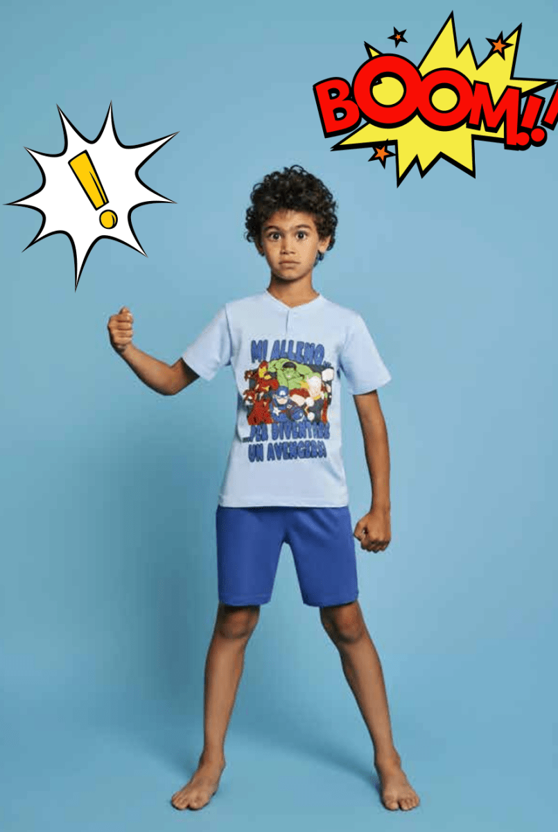 Pigiama cotone Avengers estivo bambino MV40M7708