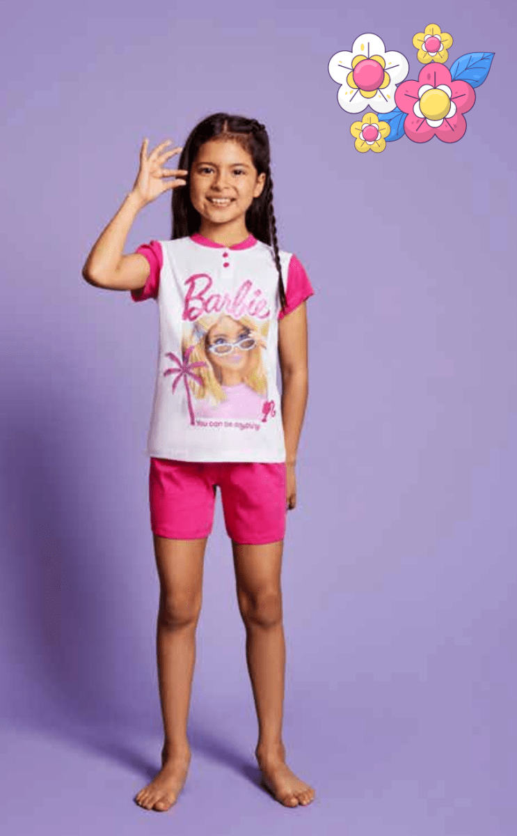 Pigiama cotone Barbie estivo bambina MT50C4448