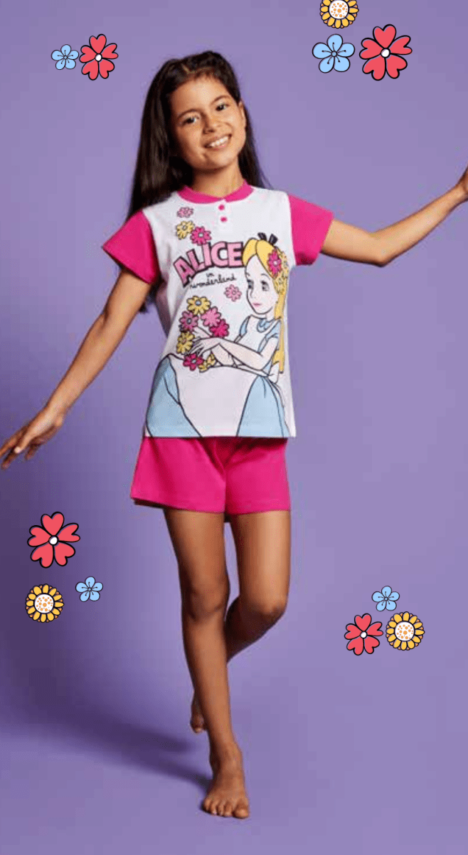 Pigiama cotone Disney Alice Classics estivo bambina DY50C3859