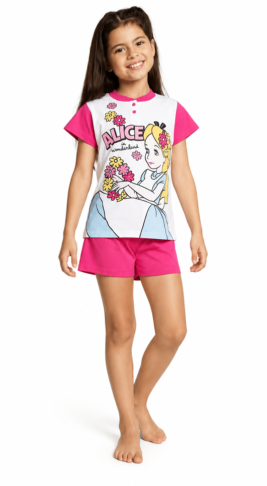 Pigiama cotone Disney Alice Classics estivo bambina DY50C3859