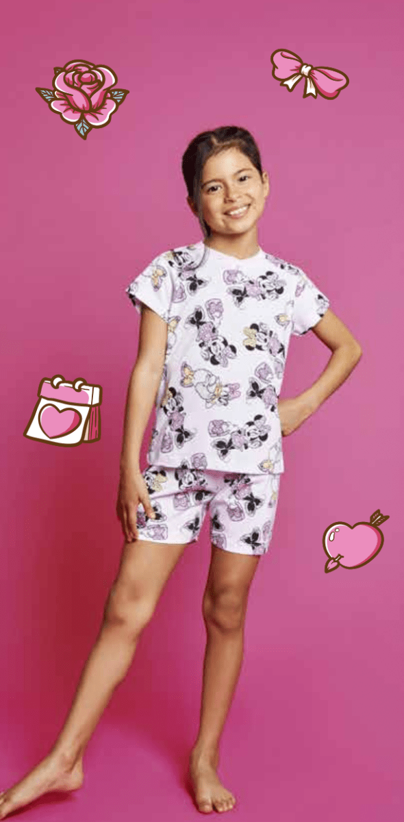 Pigiama cotone Disney Minnie estivo bambina DY50L4453