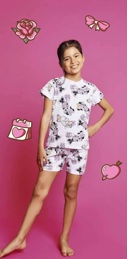Pigiama cotone Disney Minnie estivo bambina DY50L4453