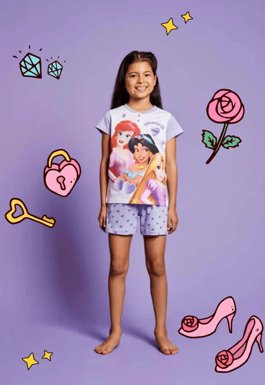 Pigiama cotone Disney Princess estivo bambina DY50A3856