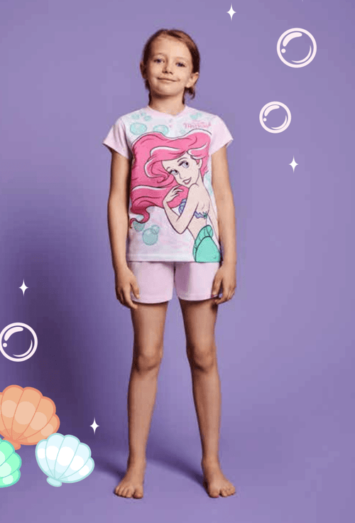 Pigiama cotone Disney Princess estivo bambina DY50A3857