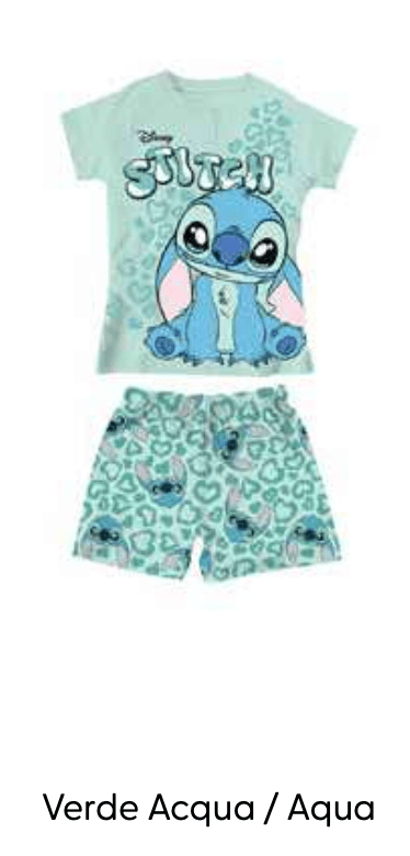 Pigiama cotone Disney Stitch estivo bambina DY50L3860