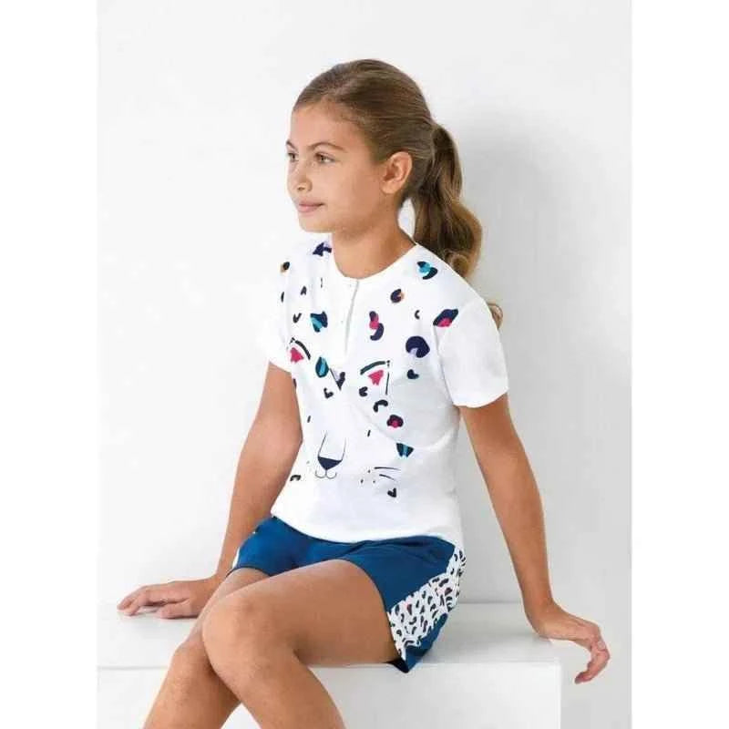 Pigiama cotone Jadea bambina mezza manica shorts P2003