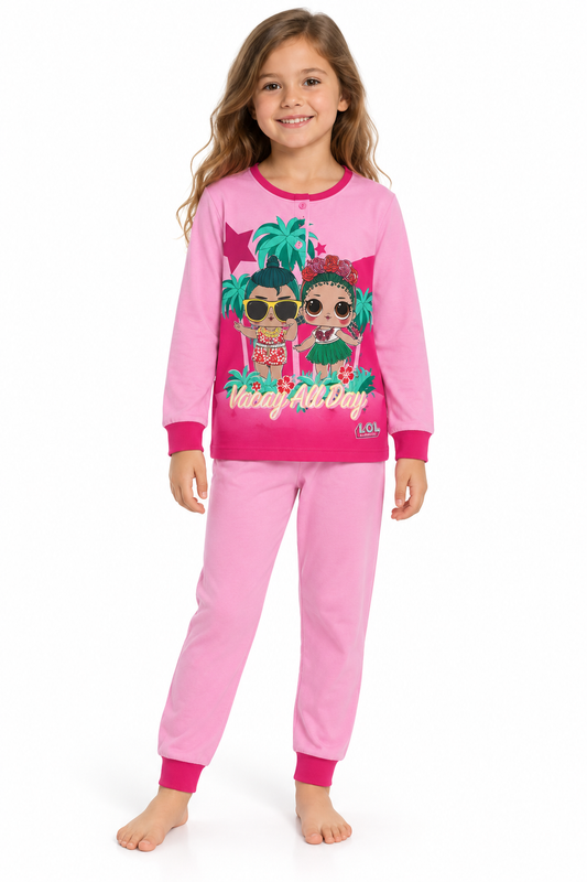 Pigiama cotone Lol bambina Disney UE7386 - ROSA