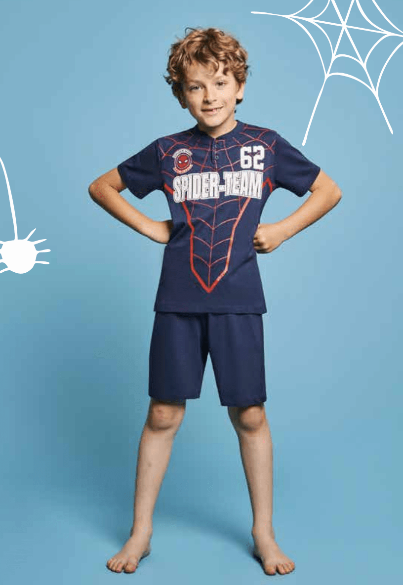 Pigiama cotone Spiderman estivo bambino MV40M7702
