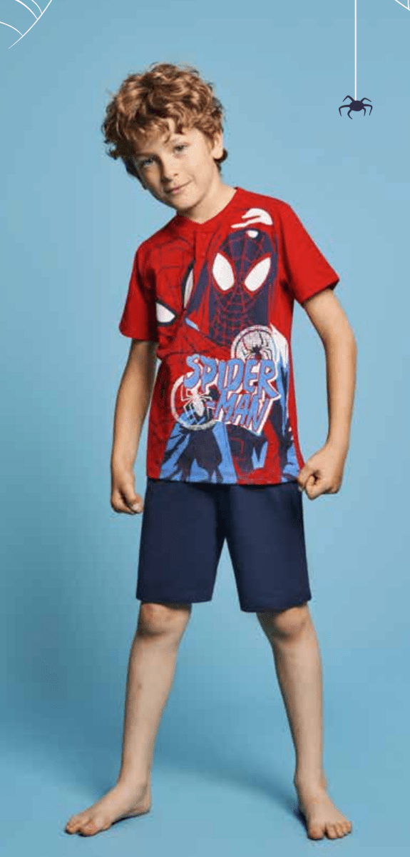 Pigiama cotone Spiderman estivo bambino MV40M7703