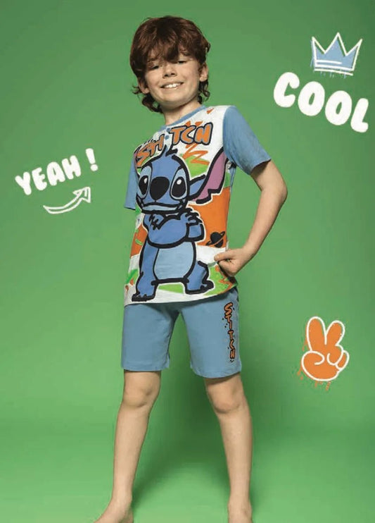 Pigiama cotone Stitch Disney estivo bambino DY40G7521