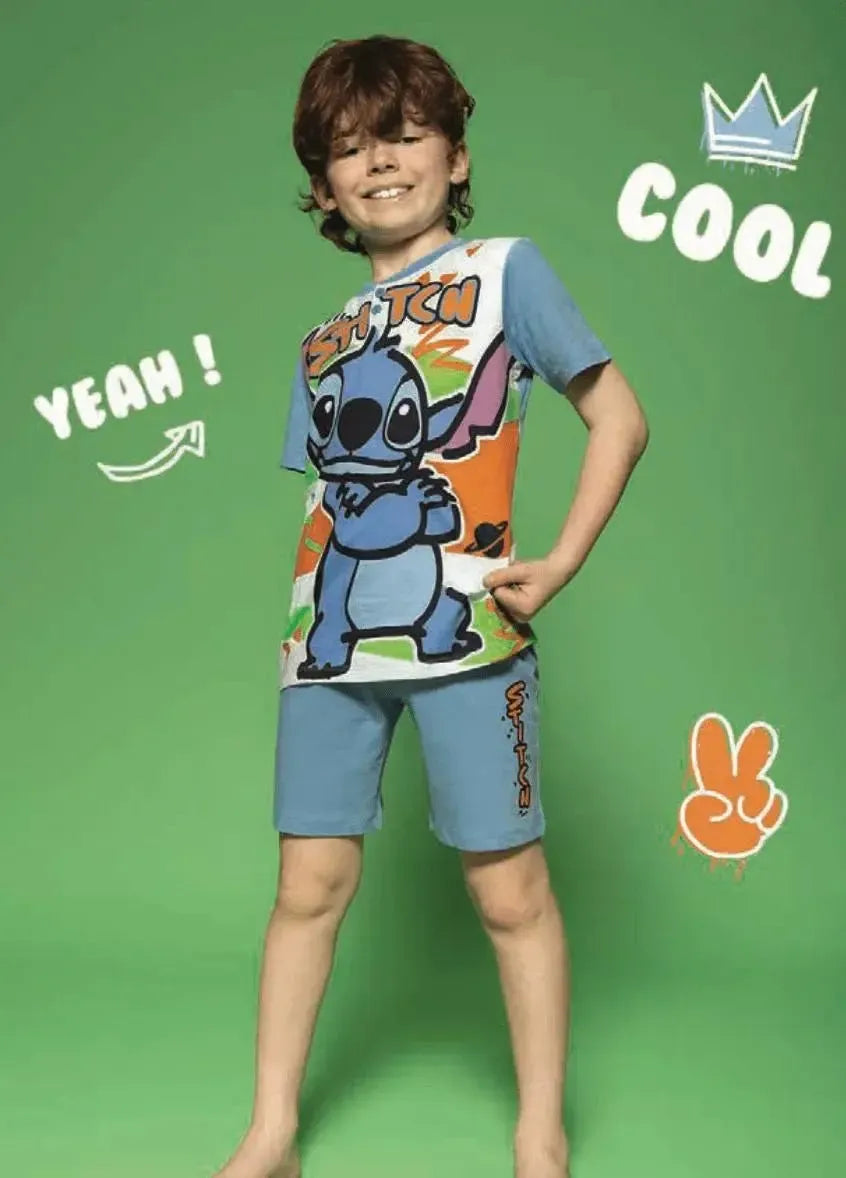 Pigiama cotone Stitch Disney estivo bambino DY40G7521