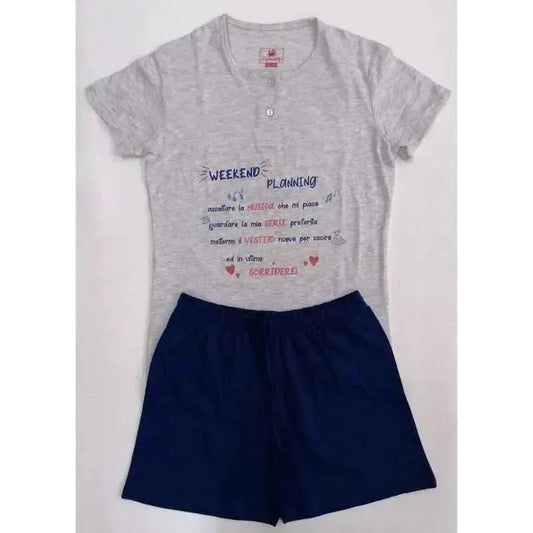 Pigiama cotone corto ragazza Il Granchietto GP2001