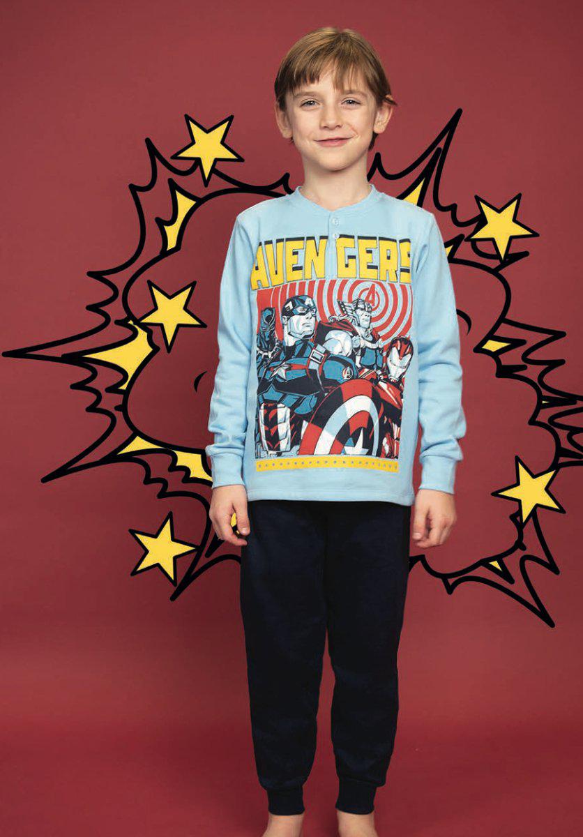 Pigiama cotone felpato Avengers Marvel interlock bambino baby MV40G7404
