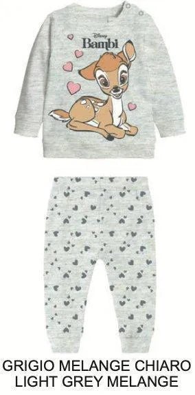 Pigiama cotone felpato Bambi Disney neonata bambina DY32A6385