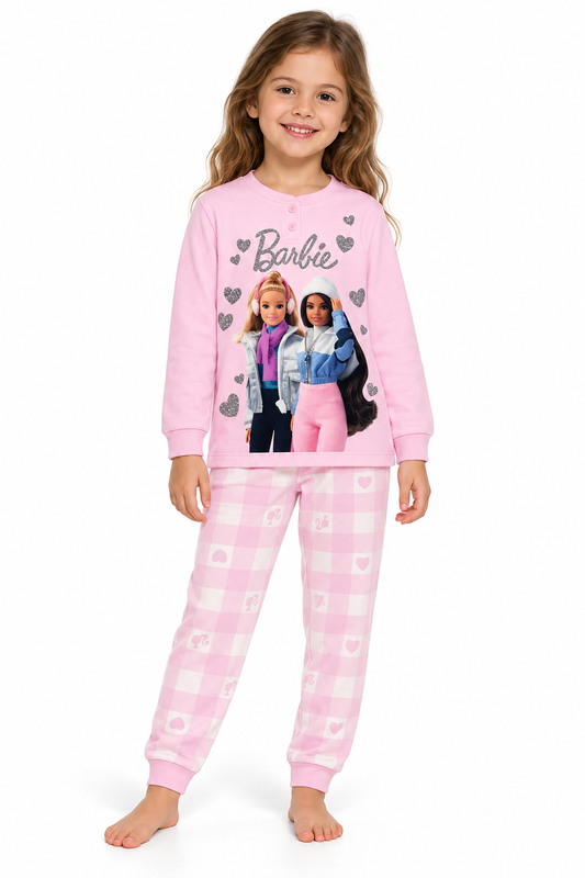 Pigiama cotone felpato Barbie bambina baby MT50C1771