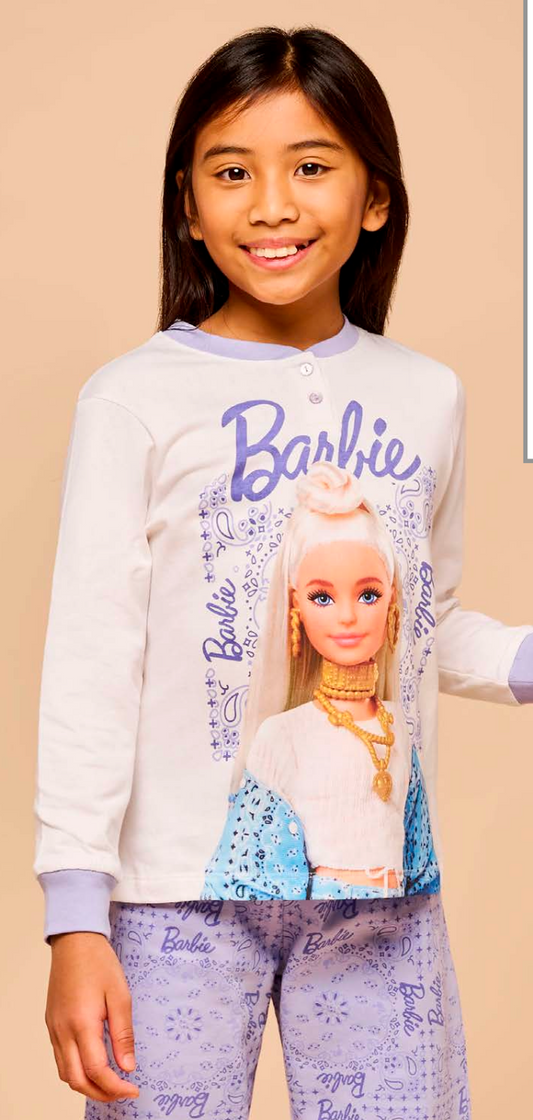 Pigiama cotone felpato Barbie bambina baby MT50L8970