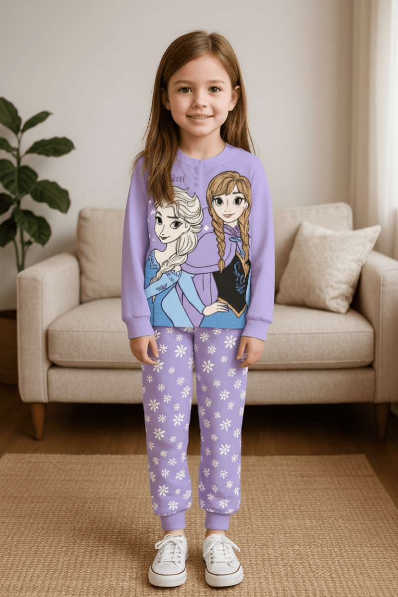 Pigiama cotone felpato Frozen bambina baby DY50A3578