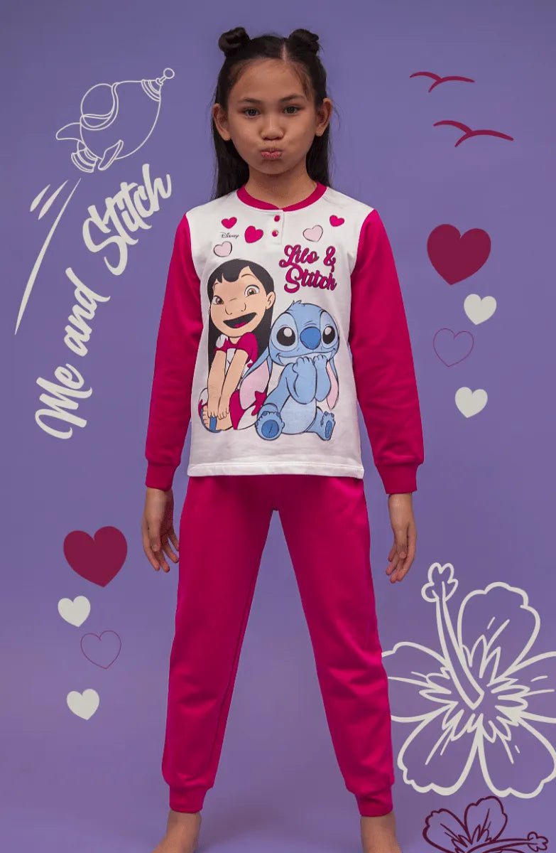 Pigiama cotone felpato Lilo&Stitch bambina baby DY50A3555