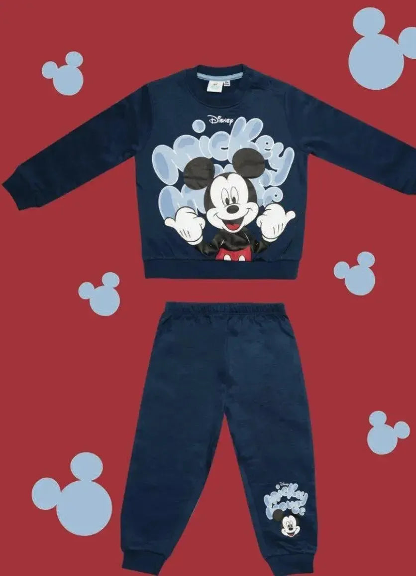 Pigiama cotone felpato Mickey Mouse Disney neonato bambino DY32L2102