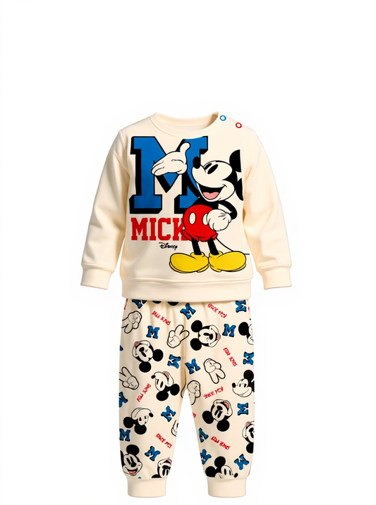 Pigiama cotone felpato Mickey Mouse Disney neonato bambino DY32P0304