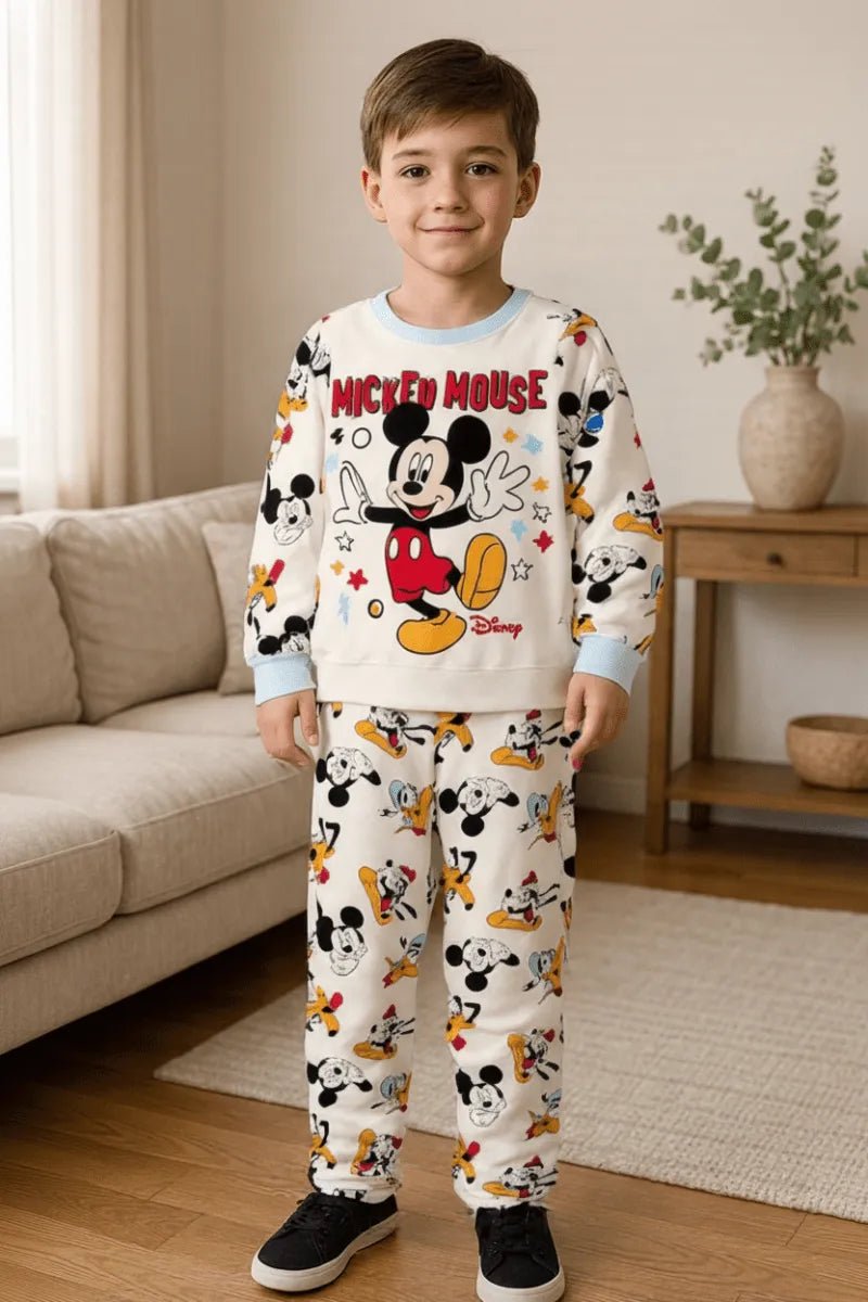 Pigiama cotone felpato Mickey Mouse Disney neonato bambino DY32P3431