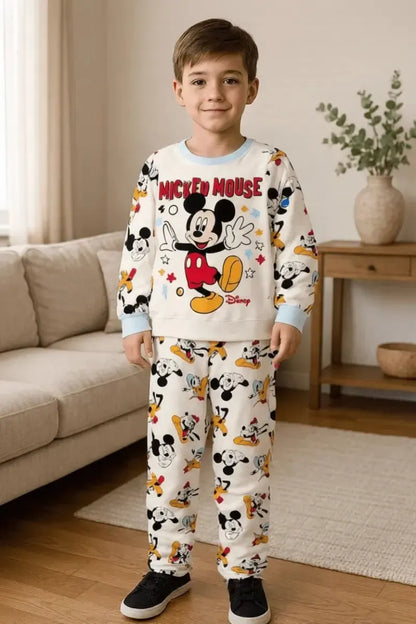 Pigiama cotone felpato Mickey Mouse Disney neonato bambino DY32P3431