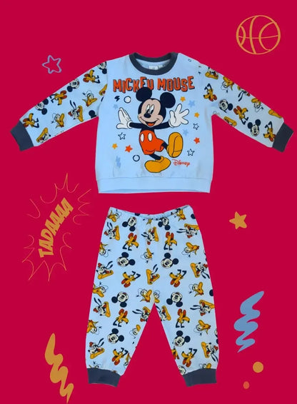 Pigiama cotone felpato Mickey Mouse Disney neonato bambino DY32P3431