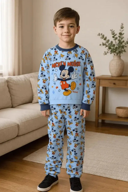Pigiama cotone felpato Mickey Mouse Disney neonato bambino DY32P3431