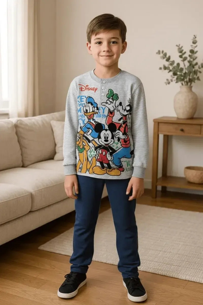 Pigiama cotone felpato Mickey Mouse bambino baby Dy40G7417