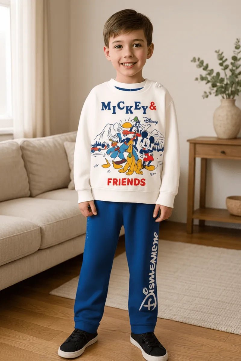 Pigiama cotone felpato Mickey Mouse e Friends Disney neonato bambino DY32P3436