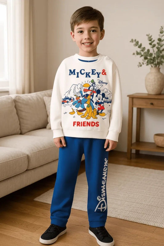 Pigiama cotone felpato Mickey Mouse e Friends Disney neonato bambino DY32P3436