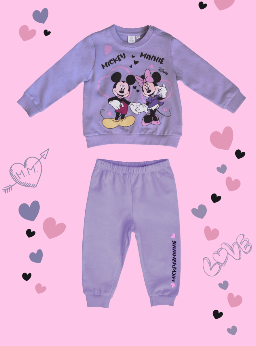 Pigiama cotone felpato Minnie Disney neonata baby DY32P3446