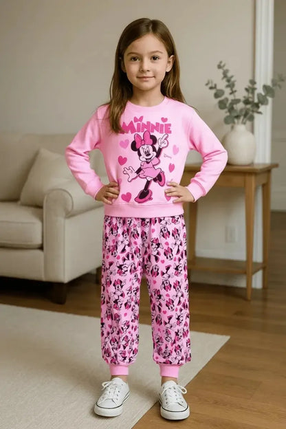 Pigiama cotone felpato Minnie Disney neonata bambina DY32K2057