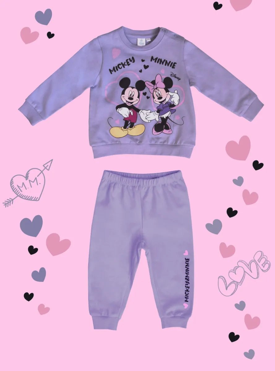 Pigiama cotone felpato Minnie Disney neonata bambina DY32P3446