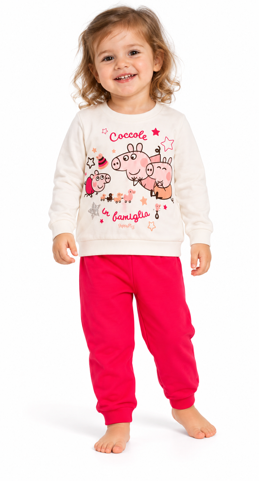 Pigiama cotone felpato Peppa Pig neonata bambina PP32U0219