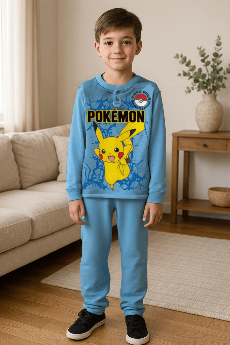 Pigiama cotone felpato Pokemon bambino PK40M7634