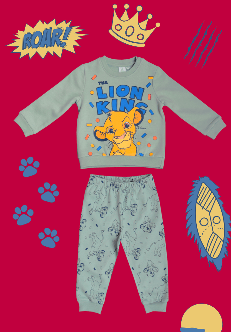 Pigiama cotone felpato Re Leone Disney neonato baby DY32B8047