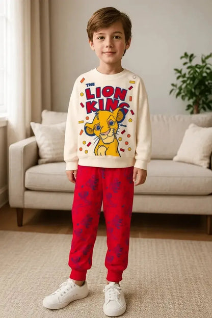 Pigiama cotone felpato Re Leone Disney neonato bambino DY32B8047