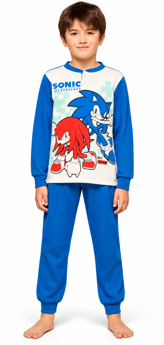 Pigiama cotone felpato Sonic bambino baby SC40G4909