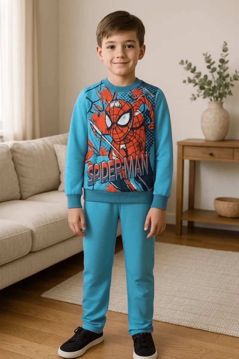 Pigiama cotone felpato Spiderman Marvel bambino baby MV40M4406