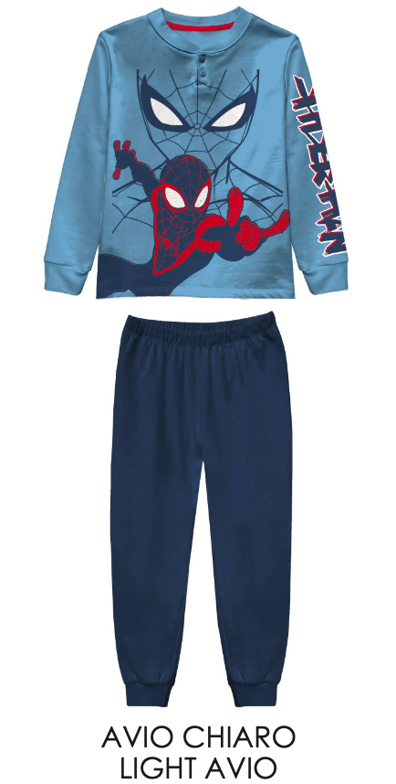 Pigiama cotone felpato Spiderman Marvel bambino baby MV40M7611