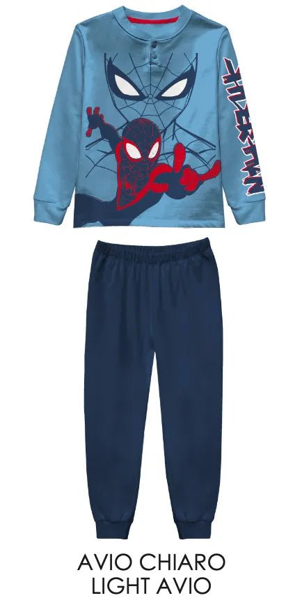 Pigiama cotone felpato Spiderman Marvel bambino baby MV40M7611