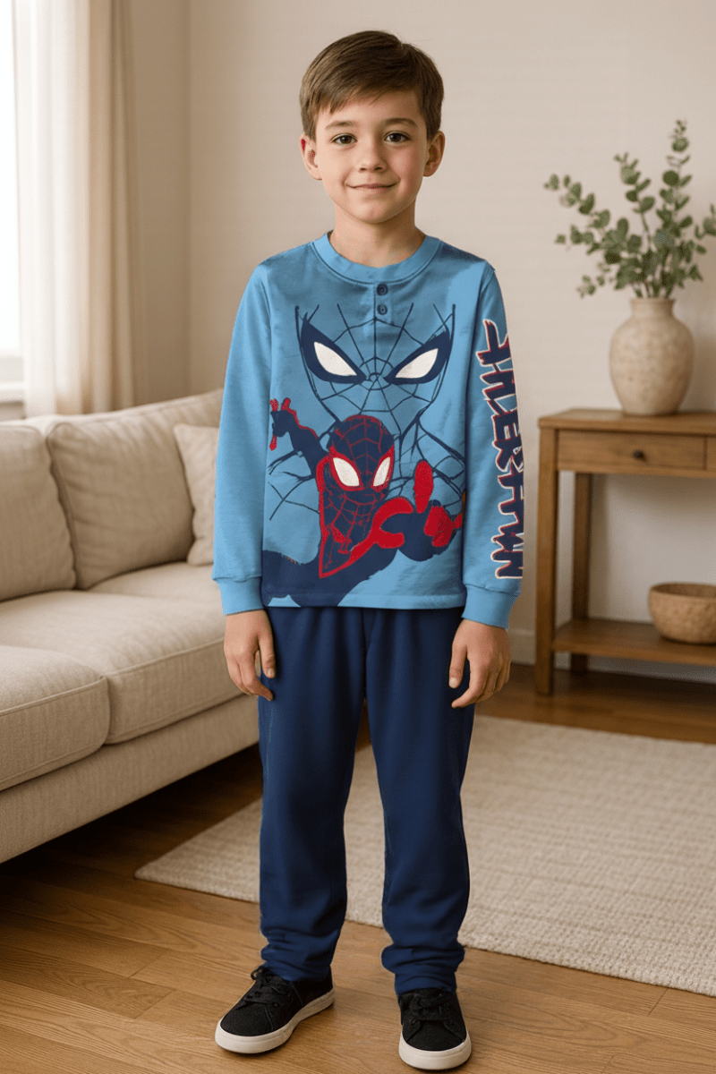 Pigiama cotone felpato Spiderman Marvel bambino baby MV40M7611