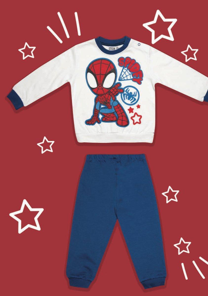 Pigiama cotone felpato Spiderman Marvel neonato baby MV32A1414