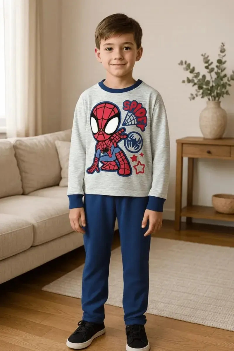 Pigiama cotone felpato Spiderman Marvel neonato bambino MV32A1414