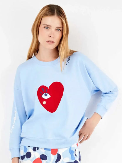 Pigiama donna Gisela girocollo in caldo cotone 20326