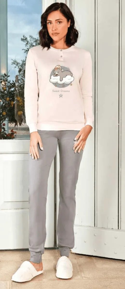 Pigiama donna Hollywood Milano serafino caldo cotone interlock HPA106