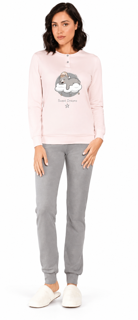 Pigiama donna Hollywood Milano serafino caldo cotone interlock HPA106