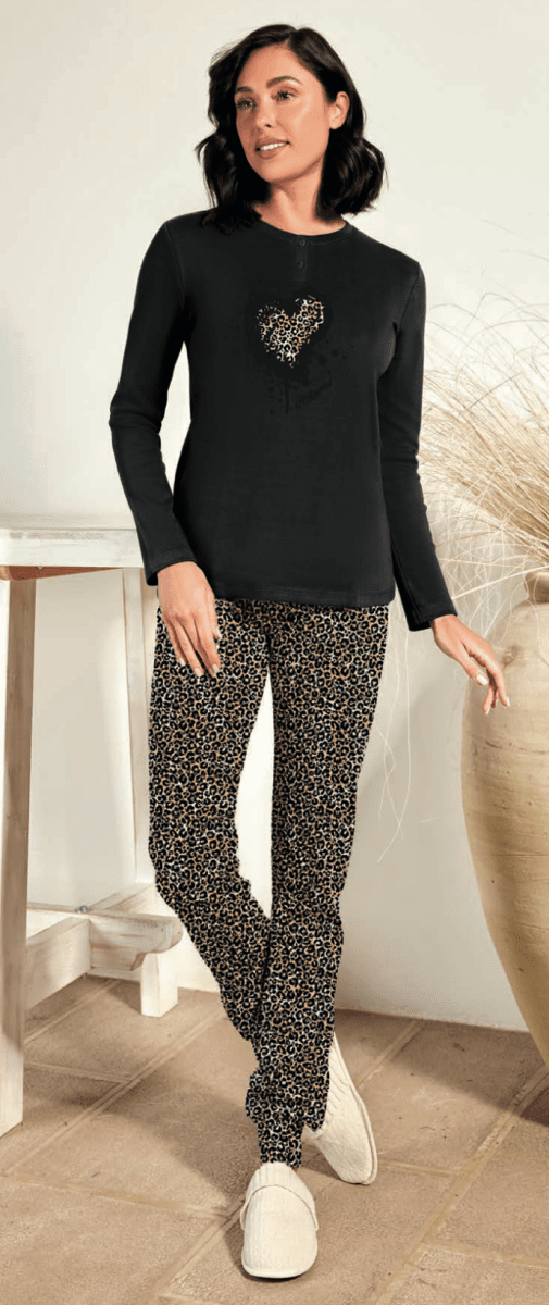 Pigiama donna Hollywood Milano serafino caldo cotone interlock HPA109