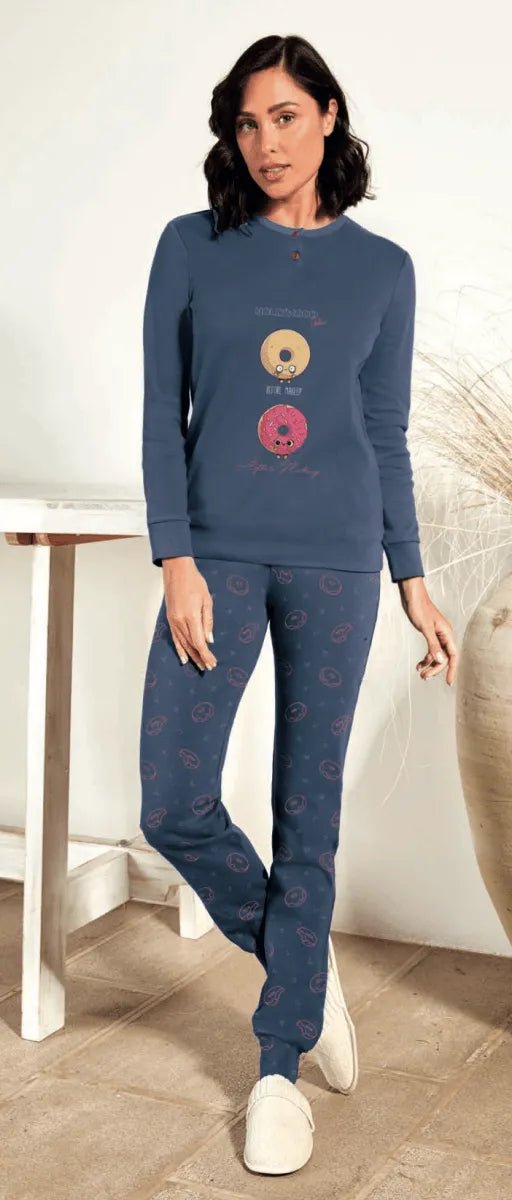 Pigiama donna Hollywood Milano serafino caldo cotone interlock HPA115